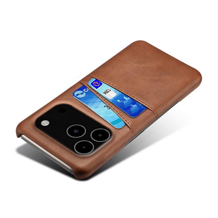 Bild 3,  iPhone 17 Pro Max Skal Med Kortfack Läder Brun - Teknikhallen.se