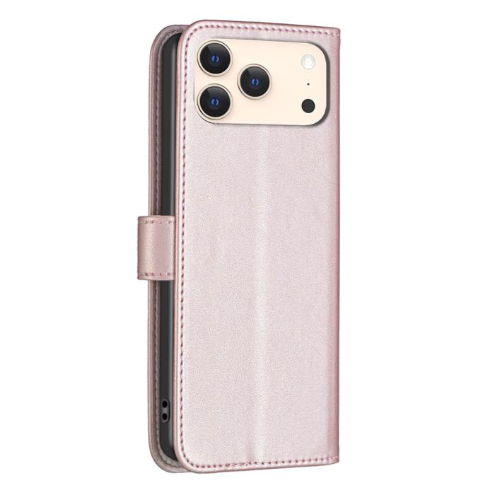 Bild 3, BINFEN BINFEN iPhone 17 Pro Max Fodral Läder Roséguld - Teknikhallen.se