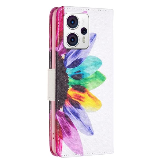 Bild 3,  Motorola Moto G13 / G23 / G53 5G Fodral Med Tryck Färgglad Blomma - Teknikhallen.se