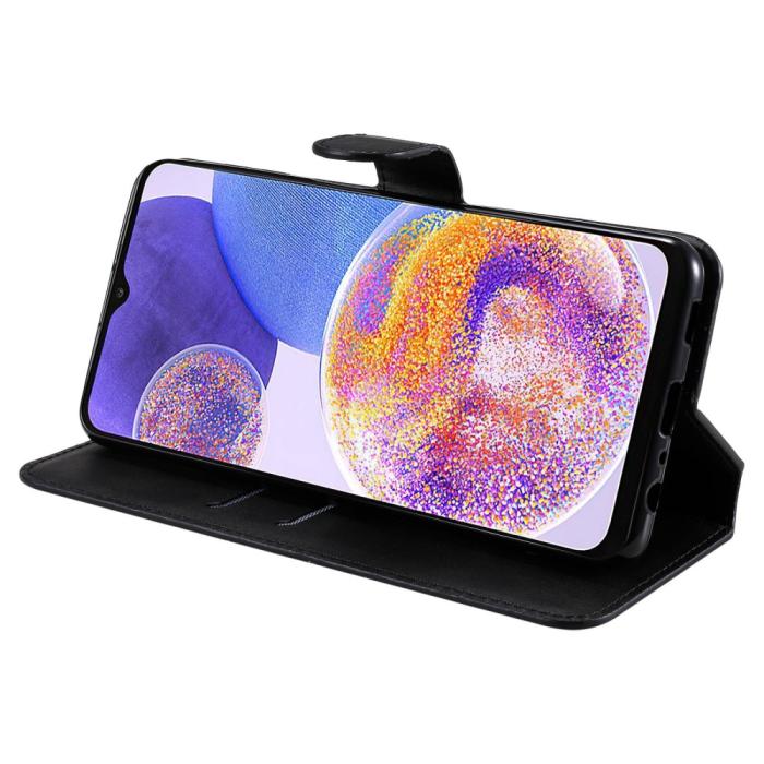 Bild 3,  Samsung Galaxy A23 5G Fodral Klassiskt Läder Svart - Teknikhallen.se
