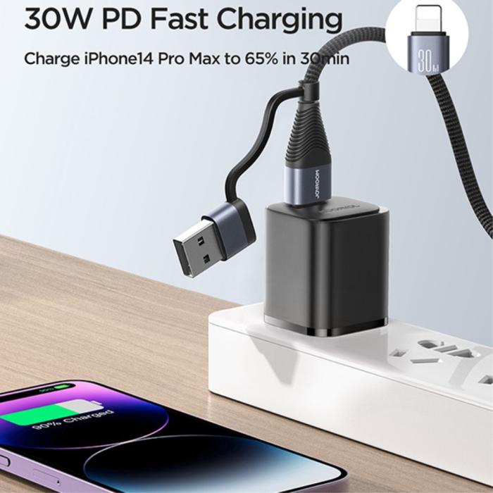 Bild 4, JOYROOM Joyroom 1.2 m 4in1 USB-C/USB-A - USB-C / Lightning Svart - Teknikhallen.se