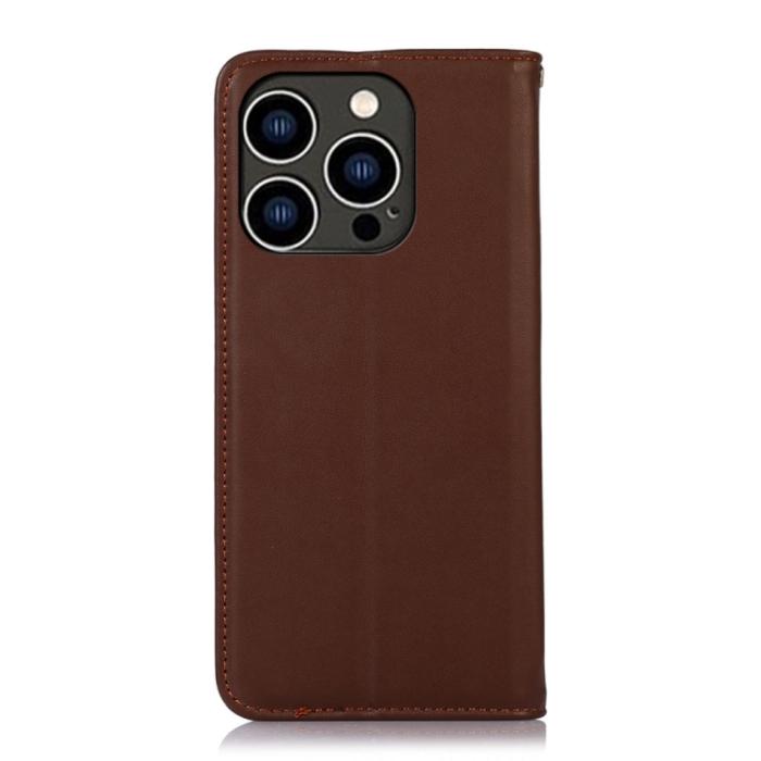 Bild 3, KHAZNEH KHAZNEH iPhone 15 Pro Fodral Flip Nappa Textur Brun - Teknikhallen.se