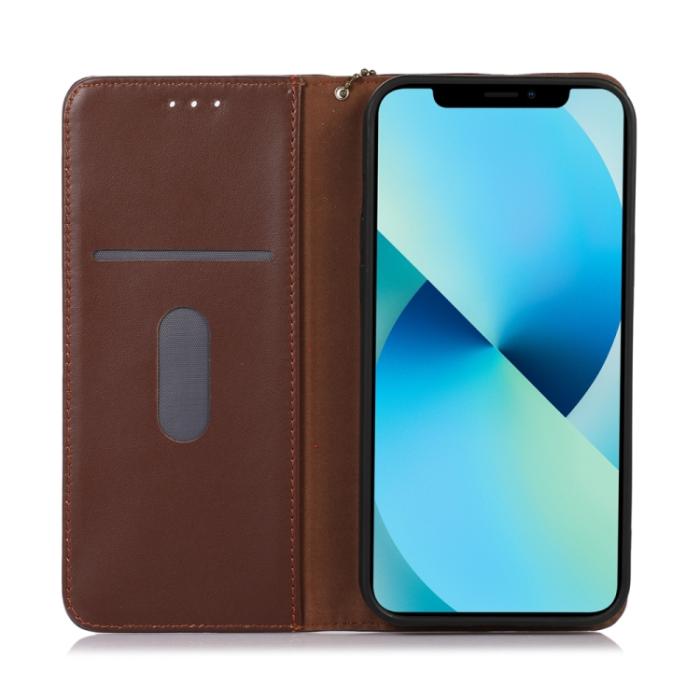Bild 4, KHAZNEH KHAZNEH iPhone 15 Pro Fodral Flip Nappa Textur Brun - Teknikhallen.se