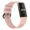  Ihåligt Silikon Armband Fitbit Charge 4/3 (L) Ljus Rosa - Teknikhallen.se