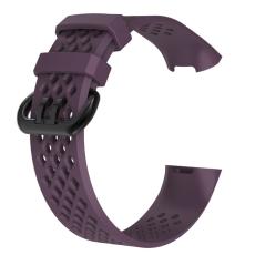  Ih&aring;ligt Silikon Armband Fitbit Charge 4/3 (L) Lila - Teknikhallen.se