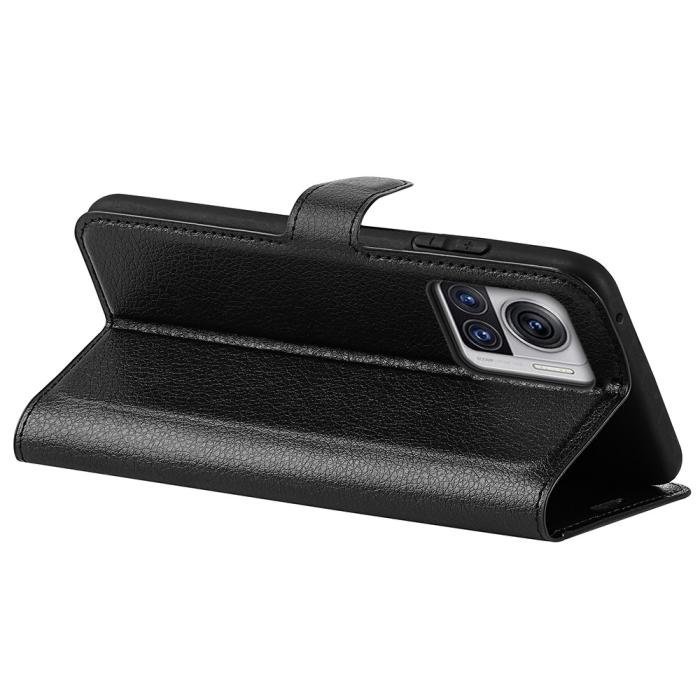 Bild 4,  Motorola Edge 30 Ultra 5G Fodral Litchi Läder Svart - Teknikhallen.se