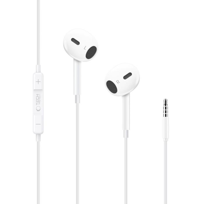 Bild 2, Tech-Protect Tech-Protect In-Ear Hörlurar 3.5 mm AUX UltraBoost Vit - Teknikhallen.se