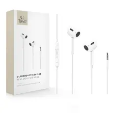 Tech-Protect Tech-Protect In-Ear H&ouml;rlurar 3.5 mm AUX UltraBoost Vit - Teknikhallen.se