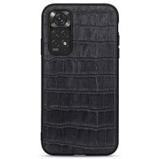  Xiaomi Redmi Note 11 4G Skal &Auml;kta L&auml;der Krokodil Textur Svart - Teknikhallen.se