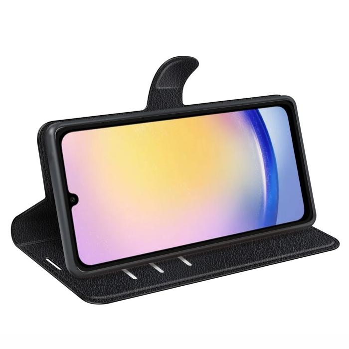 Bild 3,  Samsung Galaxy A16 / A26 5G Fodral Litchi Läder Textur Svart - Teknikhallen.se