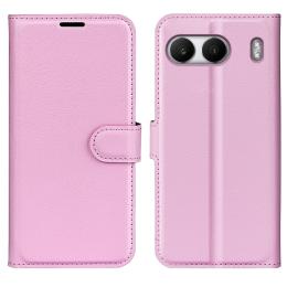  OnePlus Nord 4 Fodral Litchi Läder Ljus Rosa - Teknikhallen.se