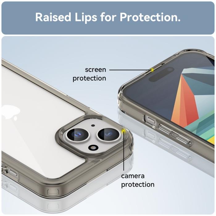 Bild 5,  iPhone 15 Skal Akryl/TPU Transparent Grå - Teknikhallen.se