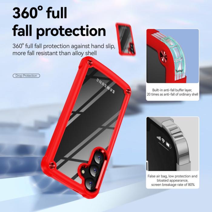 Bild 4,  Samsung Galaxy S25 Skal Xtreme Shockproof Hybrid Röd - Teknikhallen.se