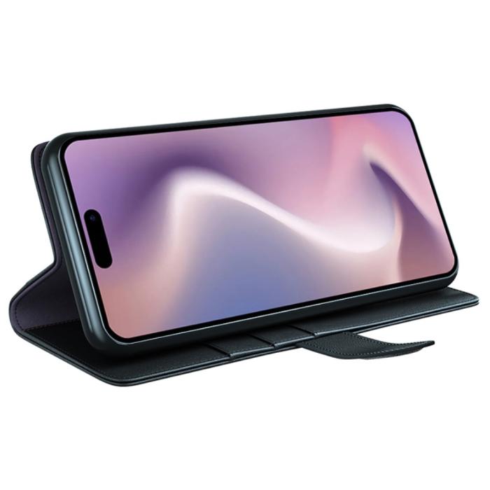 Bild 3,  iPhone 16 Pro Fodral Premium Äkta Läder Svart - Teknikhallen.se