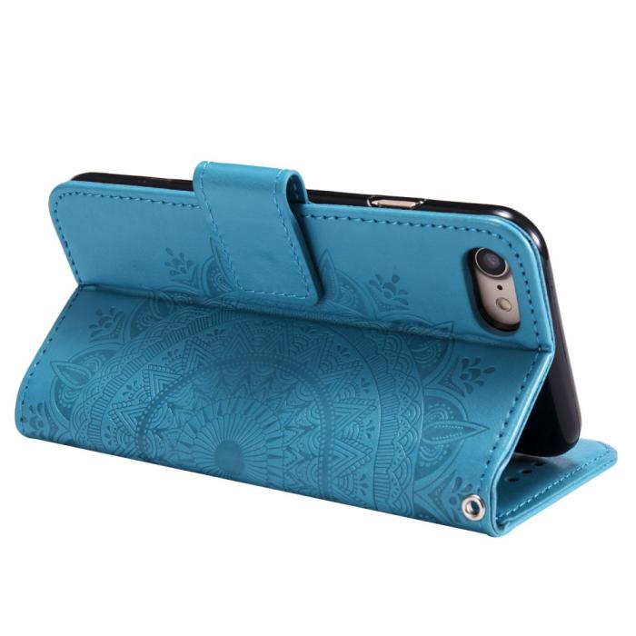 Bild 4,  iPhone 17e / 16e Fodral Mandala Läder Blå - Teknikhallen.se