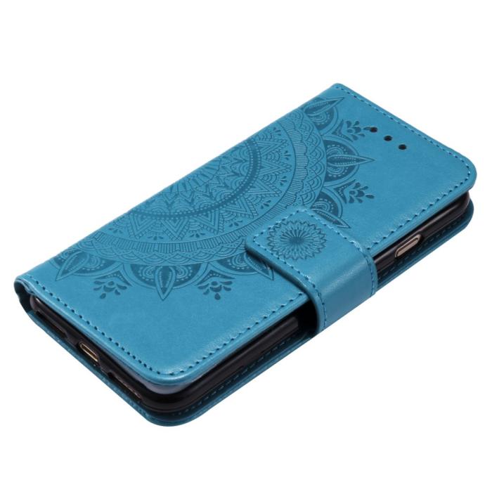 Bild 5,  iPhone 17e / 16e Fodral Mandala Läder Blå - Teknikhallen.se