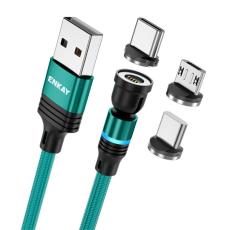 ENKAY ENKAY 1 m 3in1 USB-C / Lightning / MicroUSB 360&deg; Magnetkabel - Teknikhallen.se