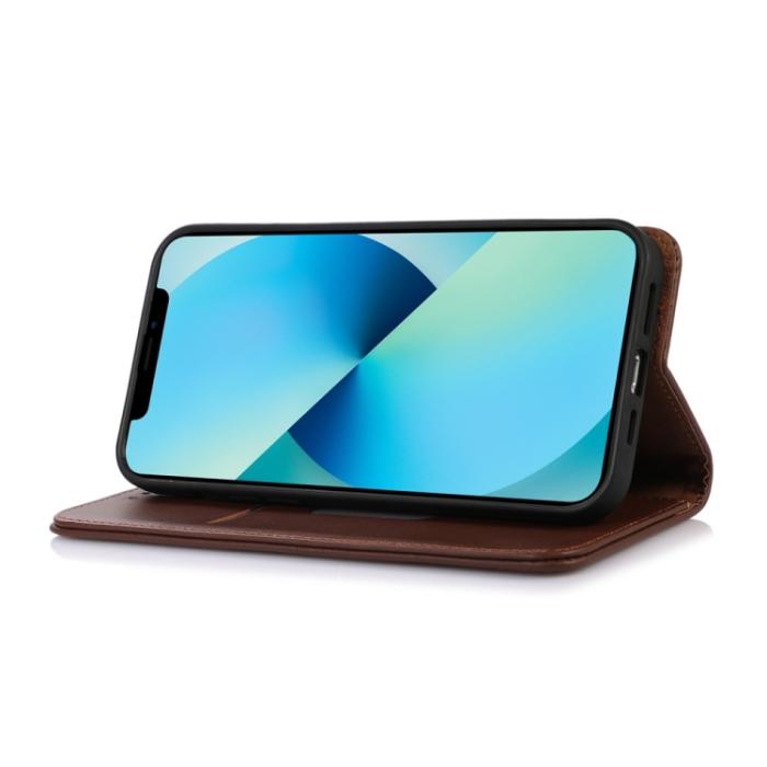 Bild 5, KHAZNEH KHAZNEH iPhone 15 Pro Fodral Flip Nappa Textur Brun - Teknikhallen.se