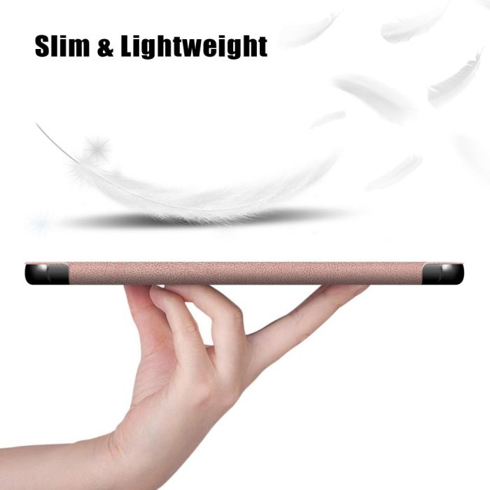 Bild 4,  Galaxy Tab S7 FE/S7 Plus/S8 Plus Tri-Fold Läder Fodral Röd - Teknikhallen.se