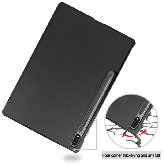 Bild 2,  Samsung Galaxy Tab S7 FE / S7 Plus / S8 Plus Fodral Tri-Fold Svart - Teknikhallen.se