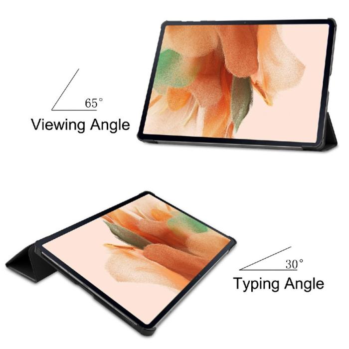 Bild 4,  Samsung Galaxy Tab S7 FE / S7 Plus / S8 Plus Fodral Tri-Fold Svart - Teknikhallen.se