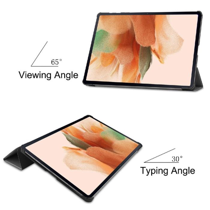 Bild 4,  Samsung Galaxy Tab S7 FE / S7 Plus / S8 Plus Fodral Tri-Fold Grå - Teknikhallen.se