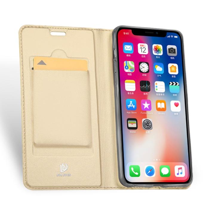Bild 3, DUX DUCIS iPhone Xs Max - DUX DUCIS Plånboksfodral - Guld - Teknikhallen.se