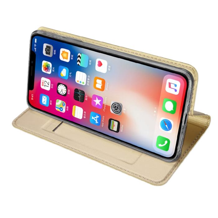 Bild 5, DUX DUCIS iPhone Xs Max - DUX DUCIS Plånboksfodral - Guld - Teknikhallen.se