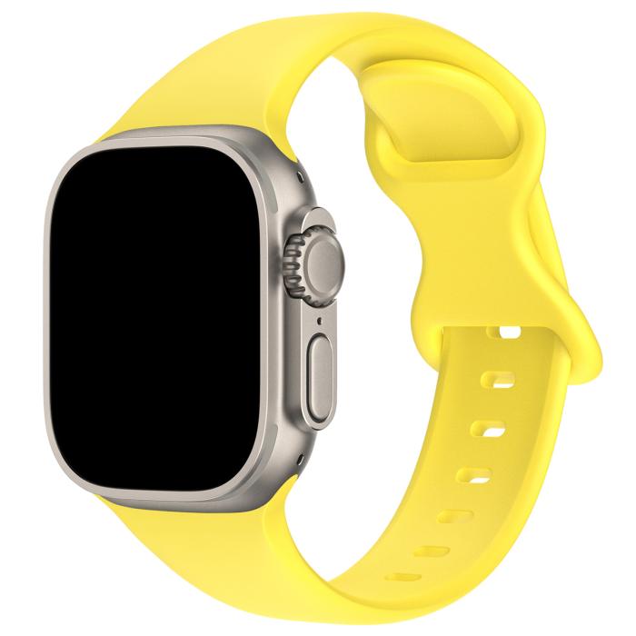 Bild 2, ColorPop Silikon Armband Butterfly Apple Watch 42/41/40/38 mm (M/L) Gul - Teknikhallen.se