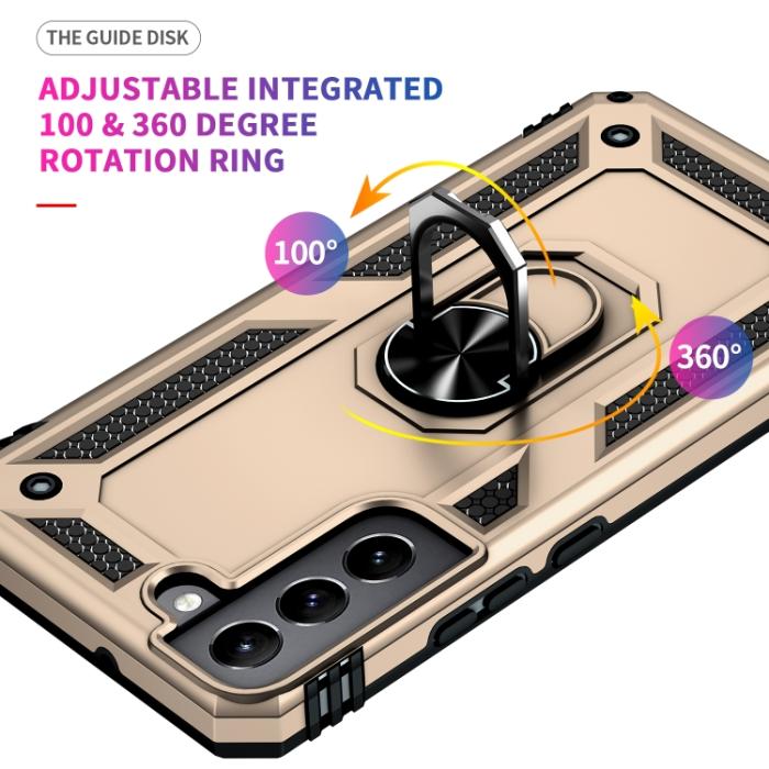Bild 6,  Samsung Galaxy S22 Skal Ring Armor Hybrid Guld - Teknikhallen.se