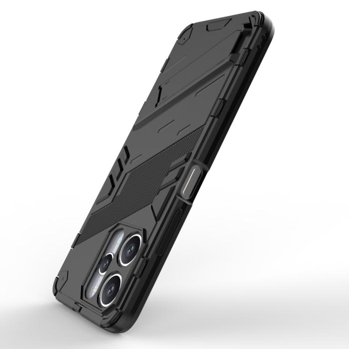 Bild 4,  Xiaomi Redmi 12 5G/4G Skal Kickstand Hybrid Armor Svart - Teknikhallen.se