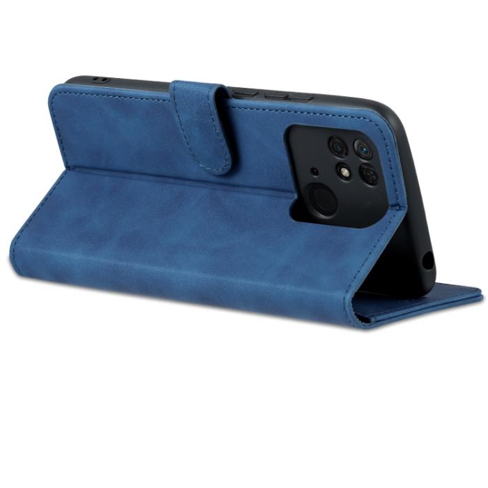 Bild 5, AZNS AZNS Xiaomi Redmi 10C Fodral Läder Blå - Teknikhallen.se