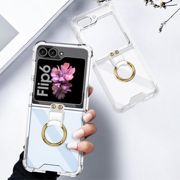 Bild 2, GKK GKK Galaxy Z Flip 6 / 7 FE Skal Med Ringhållare Transparent - Teknikhallen.se