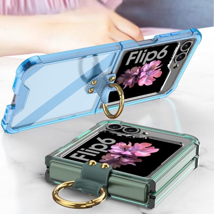 Bild 4, GKK GKK Galaxy Z Flip 6 / 7 FE Skal Med Ringhållare Transparent - Teknikhallen.se