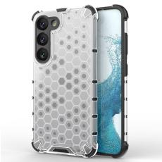  Samsung Galaxy S23 Skal Shockproof Honeycomb Textur Gr&aring; - Teknikhallen.se