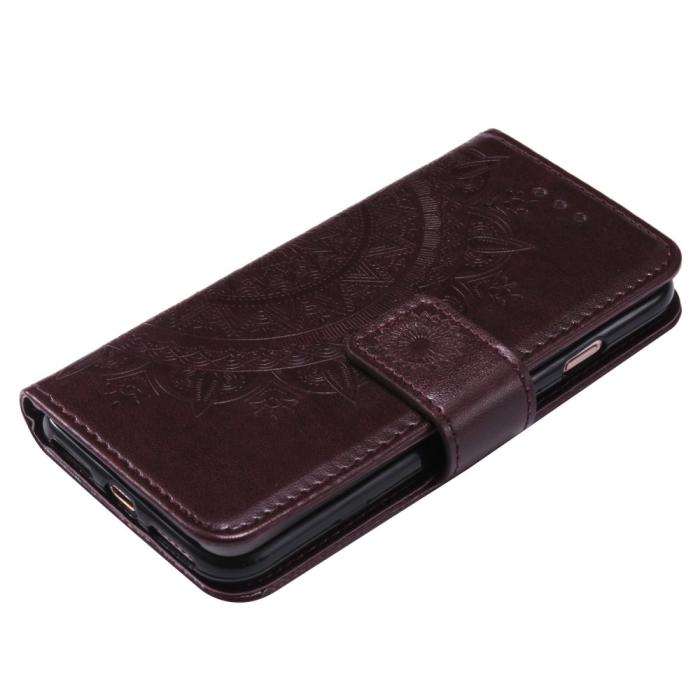 Bild 5,  iPhone 17e / 16e Fodral Mandala Läder Brun - Teknikhallen.se