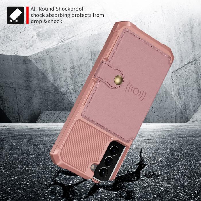 Bild 3,  Samsung Galaxy S22 Plus Skal Med Magnetisk Plånbok Roséguld - Teknikhallen.se