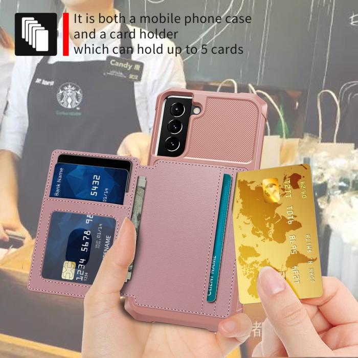 Bild 4,  Samsung Galaxy S22 Plus Skal Med Magnetisk Plånbok Roséguld - Teknikhallen.se