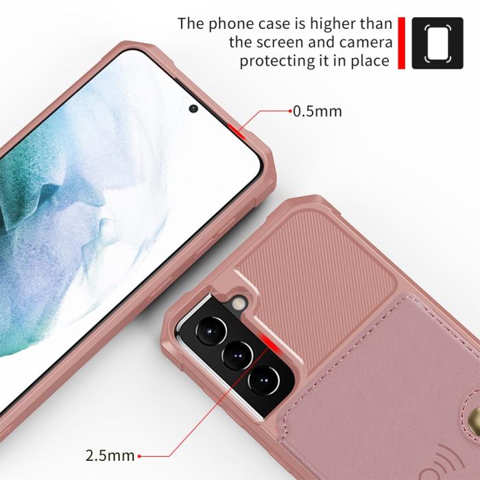 Bild 5,  Samsung Galaxy S22 Plus Skal Med Magnetisk Plånbok Roséguld - Teknikhallen.se