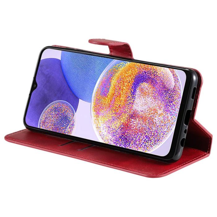 Bild 3,  Samsung Galaxy A23 5G Fodral Klassiskt Läder Röd - Teknikhallen.se