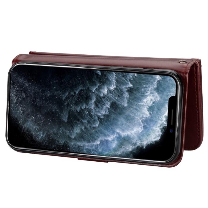 Bild 4,  iPhone 12 Pro Max - 9-korts 2in1 Magnet/Fodral - Brun - Teknikhallen.se