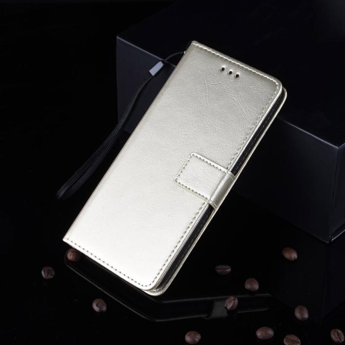 Bild 6,  iPhone 13 Pro Max - Klassiskt Läder Fodral - Guld - Teknikhallen.se