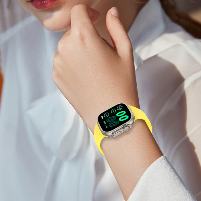 Bild 6, ColorPop Silikon Armband Butterfly Apple Watch 42/41/40/38 mm (M/L) Gul - Teknikhallen.se