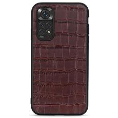  Xiaomi Redmi Note 11 4G Skal &Auml;kta L&auml;der Krokodil Textur Brun - Teknikhallen.se