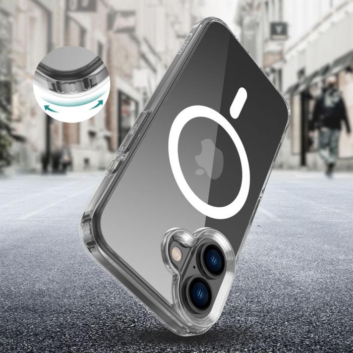 Bild 2, Tech-Protect Tech-Protect iPhone 16 Skal MagSafe FlexAir Hybrid Transparent - Teknikhallen.se
