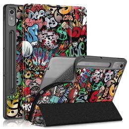  Lenovo Tab P12 Fodral Tri-Fold Läder Graffiti - Teknikhallen.se