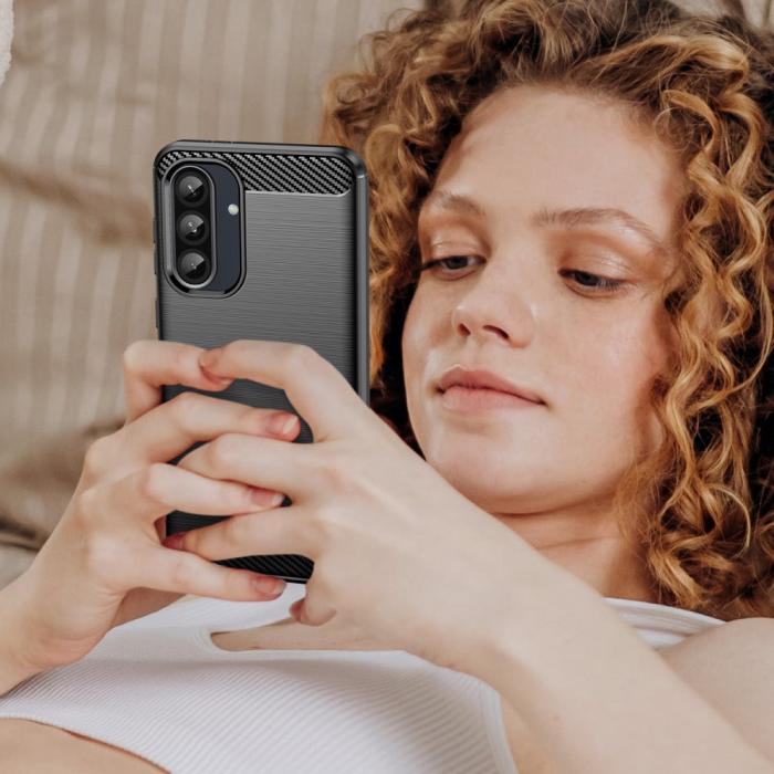 Bild 6,  Samsung Galaxy A56 5G / A36 5G Skal Borstad Stål Svart - Teknikhallen.se