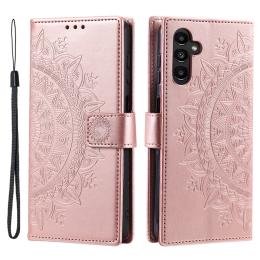  Samsung Galaxy S23 FE Fodral Mandala Läder Roséguld - Teknikhallen.se