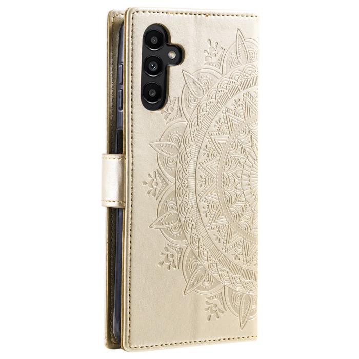 Bild 6,  Samsung Galaxy S23 FE Fodral Mandala Läder Guld - Teknikhallen.se