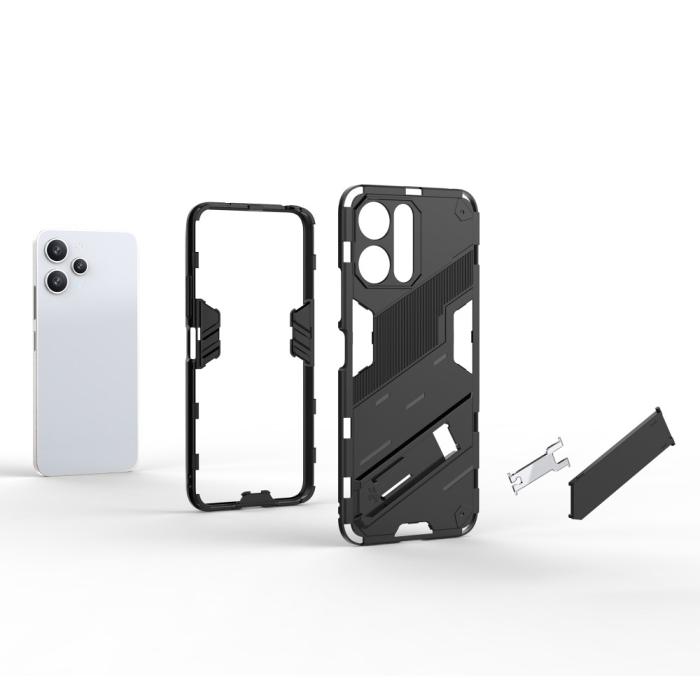 Bild 2,  Xiaomi Redmi 12 5G/4G Skal Kickstand Hybrid Armor Vit - Teknikhallen.se